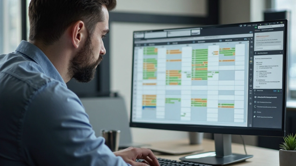 Visualisatie van een dagschema met gekleurde time-blokken verdeeld over werkuren