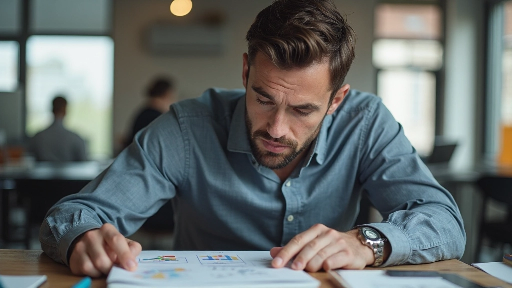 Foto van persoon die focus toont terwijl aan project werkt