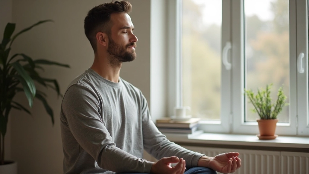 Persoon mediteert bij raam voor betere mentale focus en concentratie