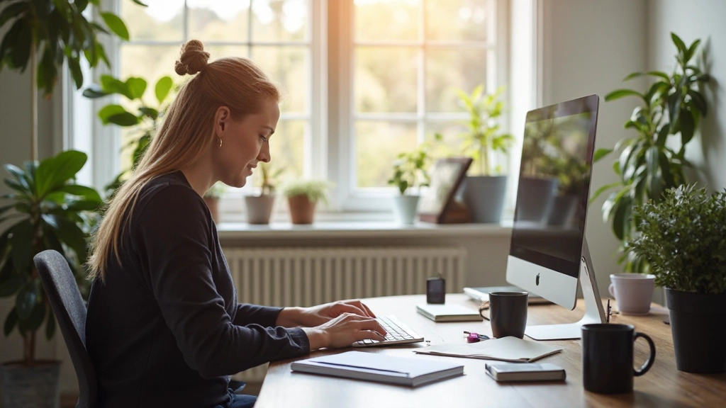 Moderne werkruimte voor persoonlijke productiviteitsontwikkeling
